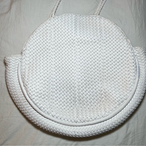 Anthropologie Alison White Woven Shoulder Bag Purse Tote - Picture 14 of 15